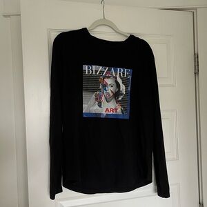 Black long sleeve graphic shirt